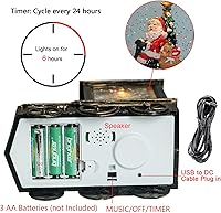 Vista 5 de GenSwin Linterna de Globo de Nieve Navideño Tren con Remolino de Agua y Purpurina con Temporizador de 6H, LED Musical Iluminado Operado con Batería