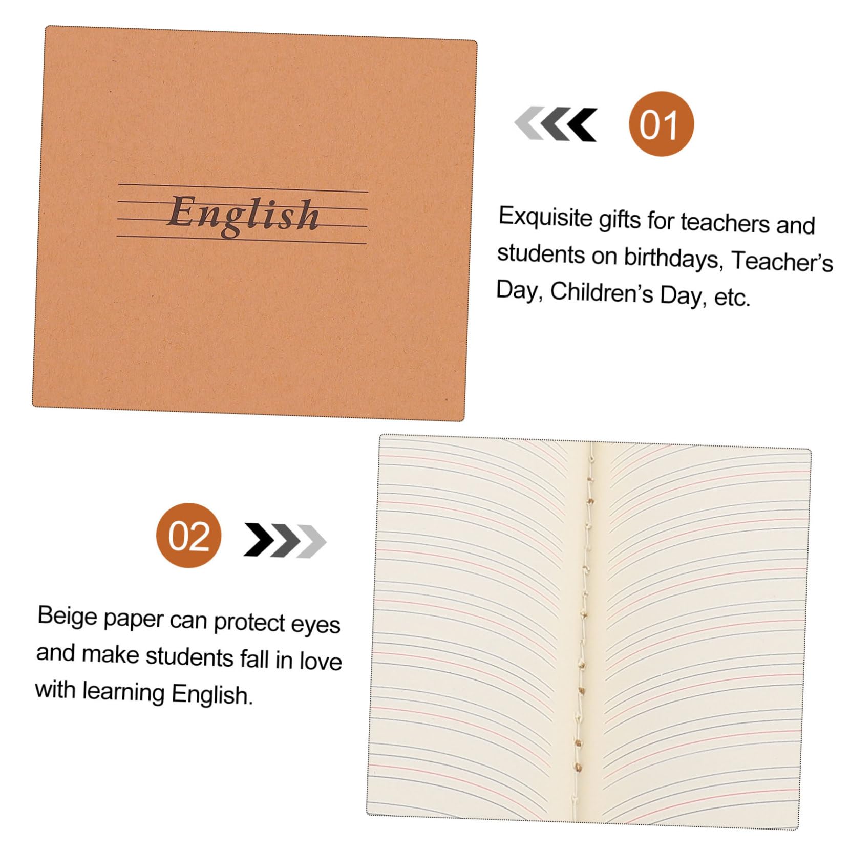 Tofficu Cuadernos de Ejercicios 10piezas de Papel para Estudiantes | Cuadernos de Práctica de Inglés, Libros para Tomar Notas y Inicio Libros, Decoracion Colegio