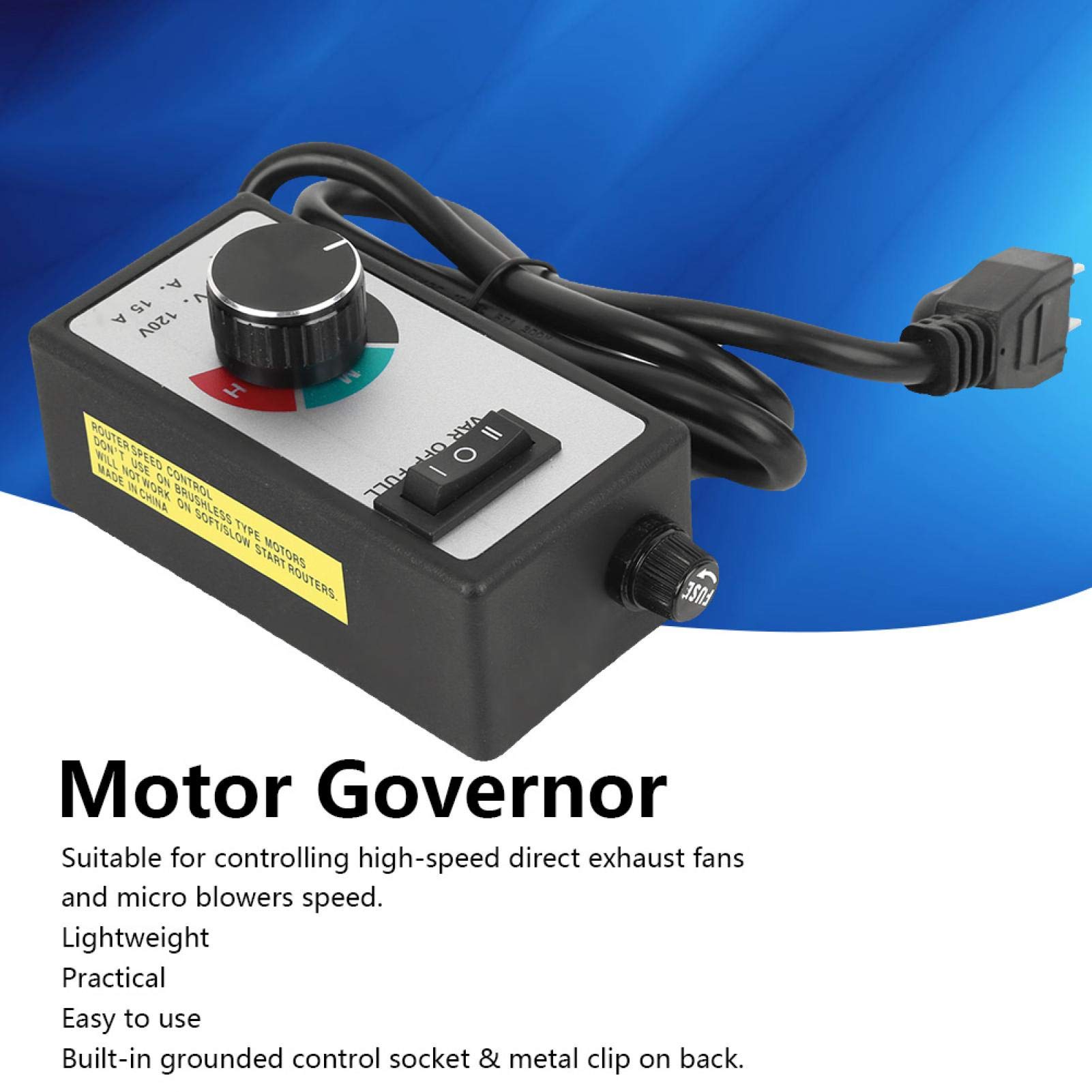 Variable Vent Fan Speed Controller Adjuster, 1800W Inline Duct Fan Regulator Motor Governor for Hydroponic Inline Duct Exhaust Ceiling Fan Exhaust US Plug 110V (1-Meter)