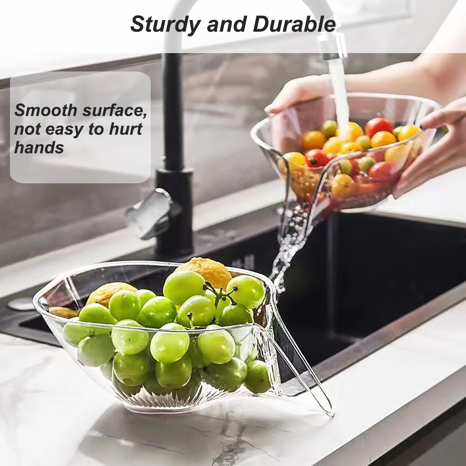 Cestello Scolapasta Multifunzionale - Imbuto Per Lavello, Ideale Per Verdura, Pasta, Insalate - Foto 4