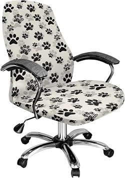 Paw Office Chair Cover,Universal Desk Rotating Chair Covers,High Back Computer Chair Protector Cover,Executive Boss Chair Seat Cover Office Gaming Chair Cover for Rolling Chair