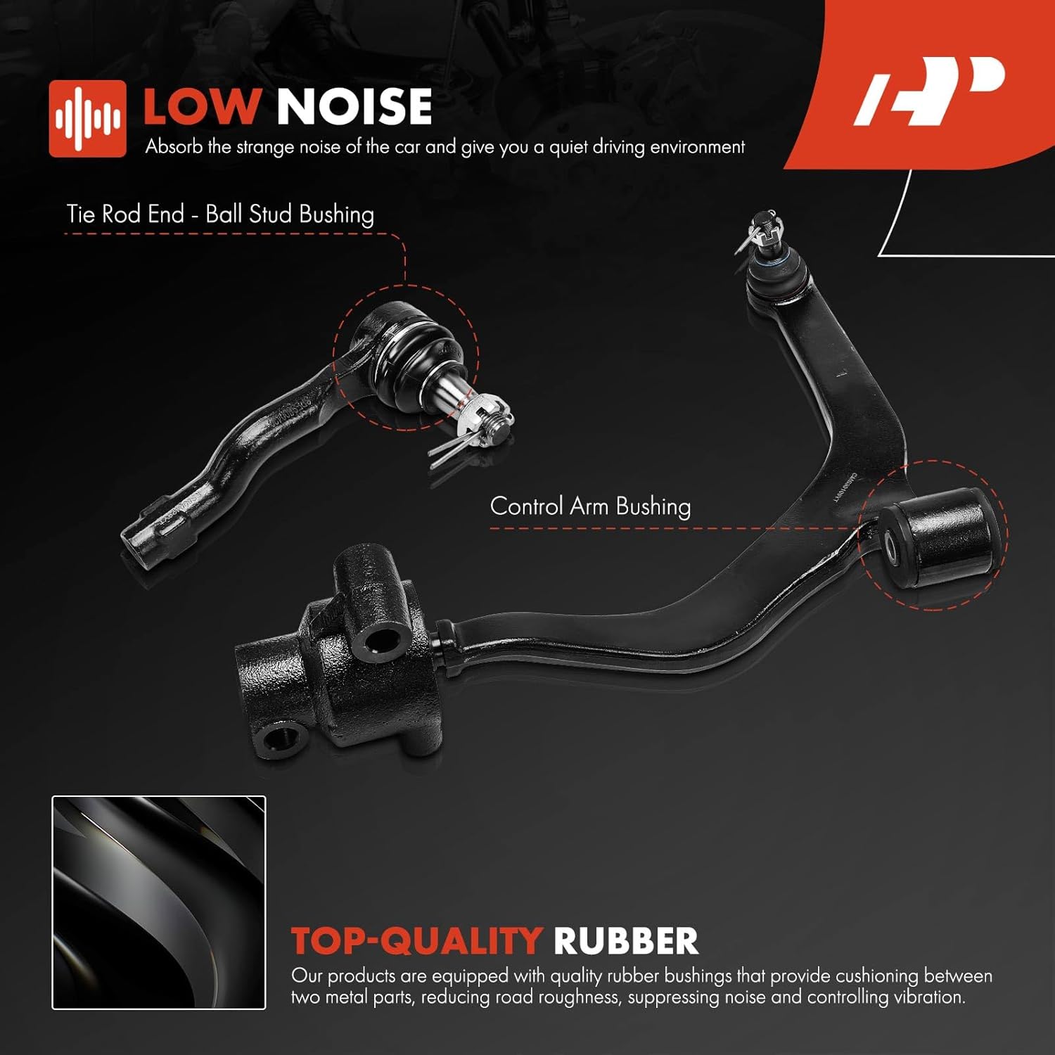 A-Premium Set of 4, Front Lower Control Arm, Outer Tie Rod End, Compatible with Infiniti FX35 2003-2008, FX45 2003-2008