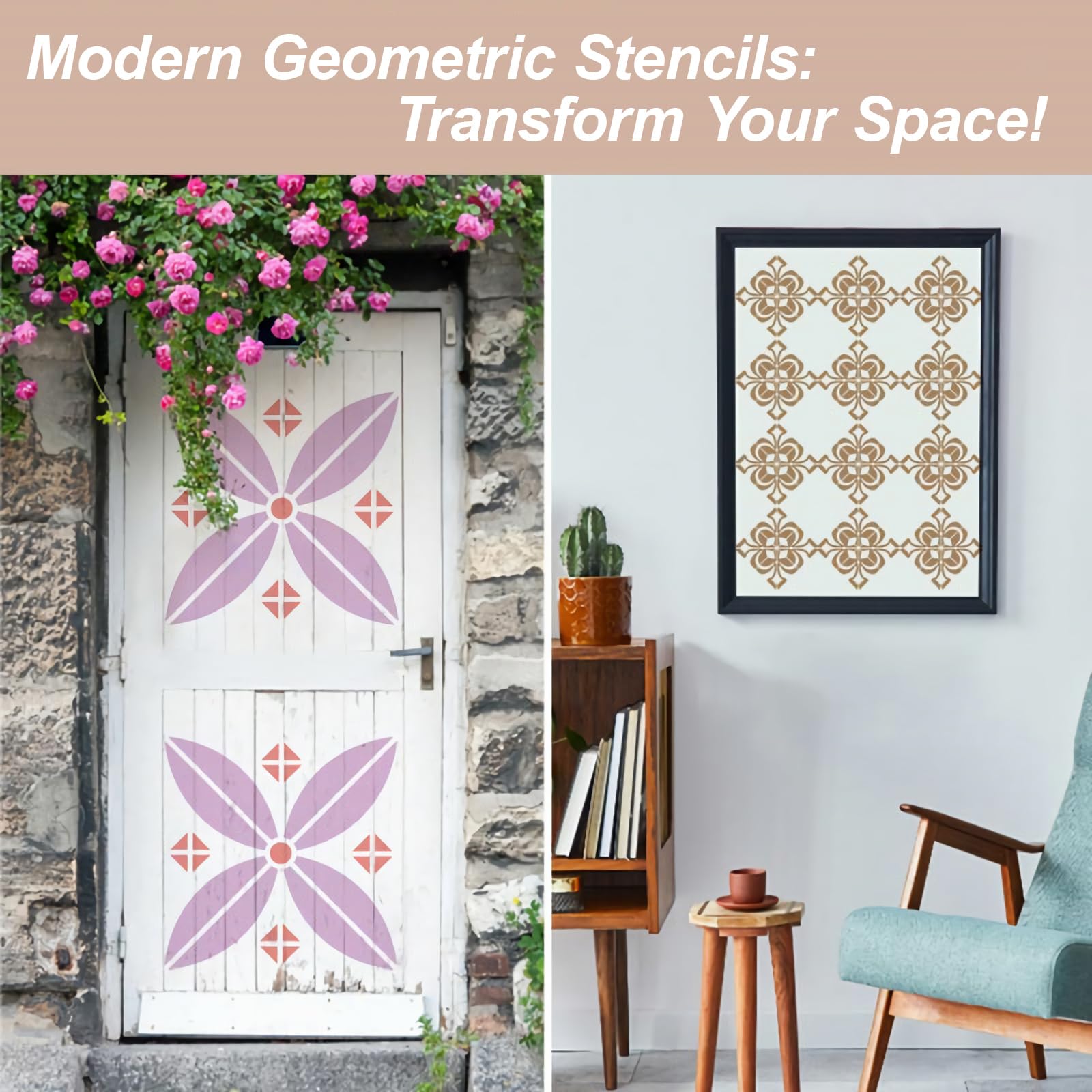 DIY Stencils For Wood Furniture GSS Designs Flourish Leaf Stencils For ...