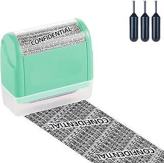 Privacy Protection Security Roller Stamp — Address & Billing Info Blocker,Guard Your Id Stamp Roller, Wide Identity Theft Protection Stamp with 3 Pcs Ink for ID Blockout (#3, L)