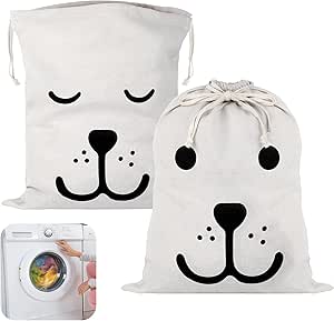 Wäschesack Reise 2er Set - Baumwolle Schmutzwäsche Beutel Mit Kordelzug