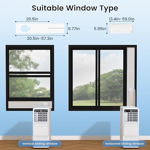 Miniatura 8 de Aire acondicionado portátil de 12000 BTU para habitaciones de hasta 500 pies cuadrados, unidad de CA portátil 3 en 1 con ventilador y