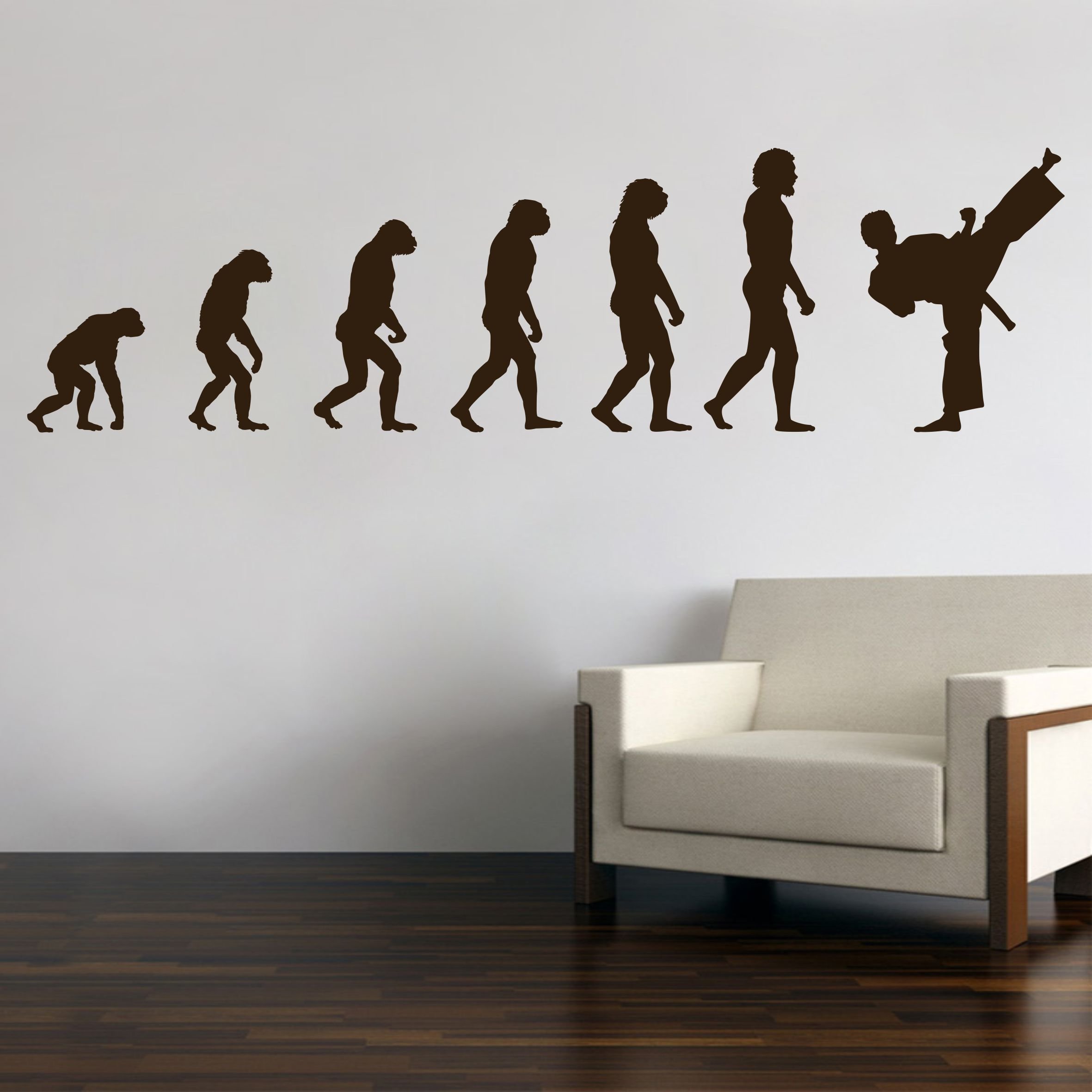 Sticker karate judo kungfu evolution pour habiller le mur du salon moderne