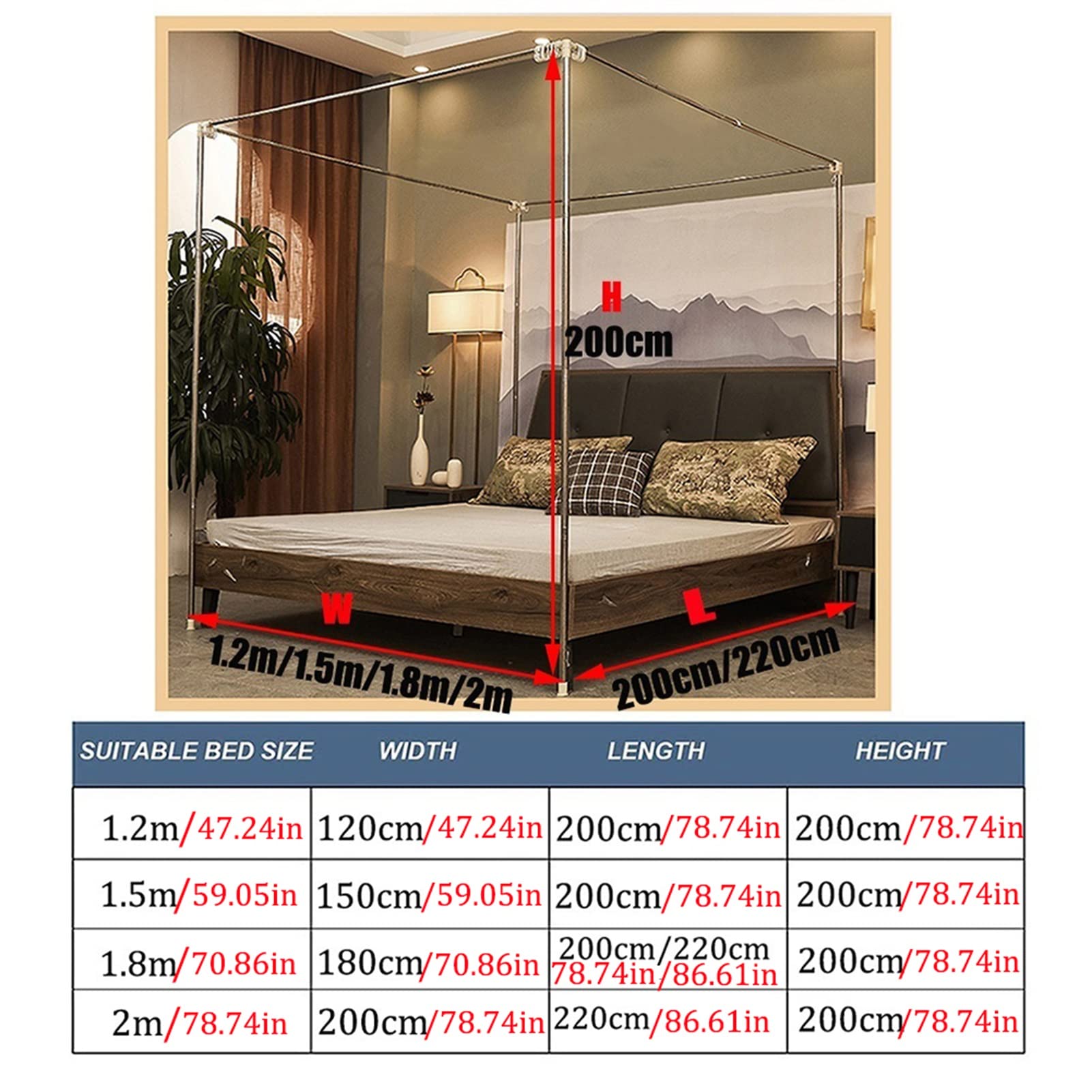 LCYDMJ Doseles para Camas Cortina De Cama De Lujo Gris, Dosel De Cama De Doble Capa, Mosquitera Cifrada Se Utiliza para Cama De 1,2 M/1,5 M/1,8 M/2 M En El Dormitorio del Hogar, Fácil De Instalar
