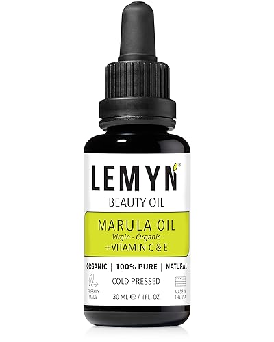 Lemyn Organics Aceite facial de marula virgen  sobrealimentado con vitamina C y E  Recién hecho  Hidratación intensa y impulso de resplandor