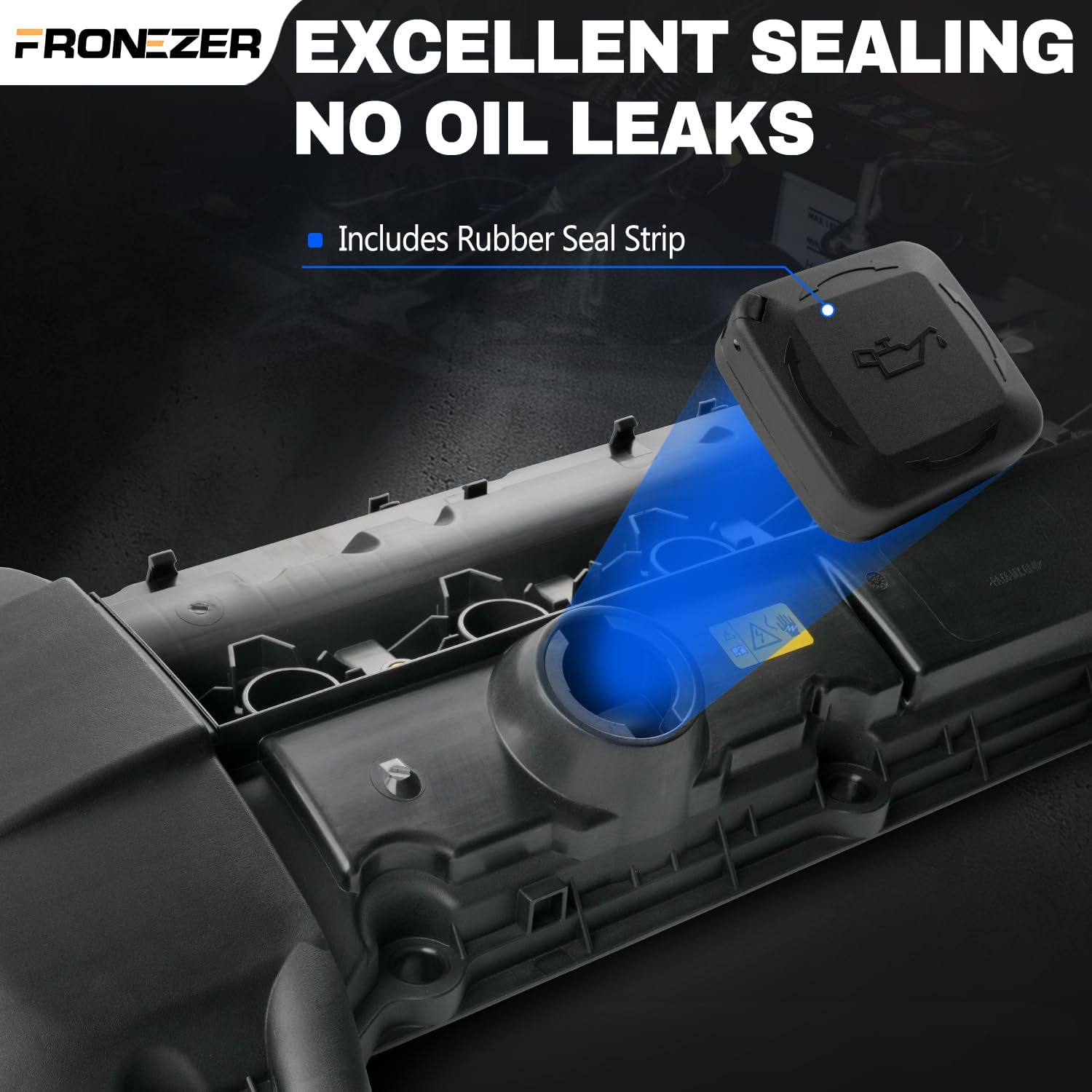 Engine Valve Cover Kit with Oil Cap & Gasket & Bolts & Spark Plug Seals Compatible with 2002-2006 BMW 325i 325xi 330i 330xi 525i 530i X3 X5 Z4 325Ci 330Ci, 2.5L 3.0L Replace 11127512839