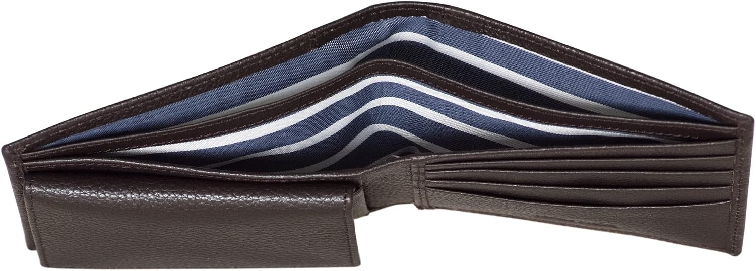Nautica Men's Bifold Leather Wallet | RFID Blocking | ID Window | Card Slots | Organization | Durable | Stylish