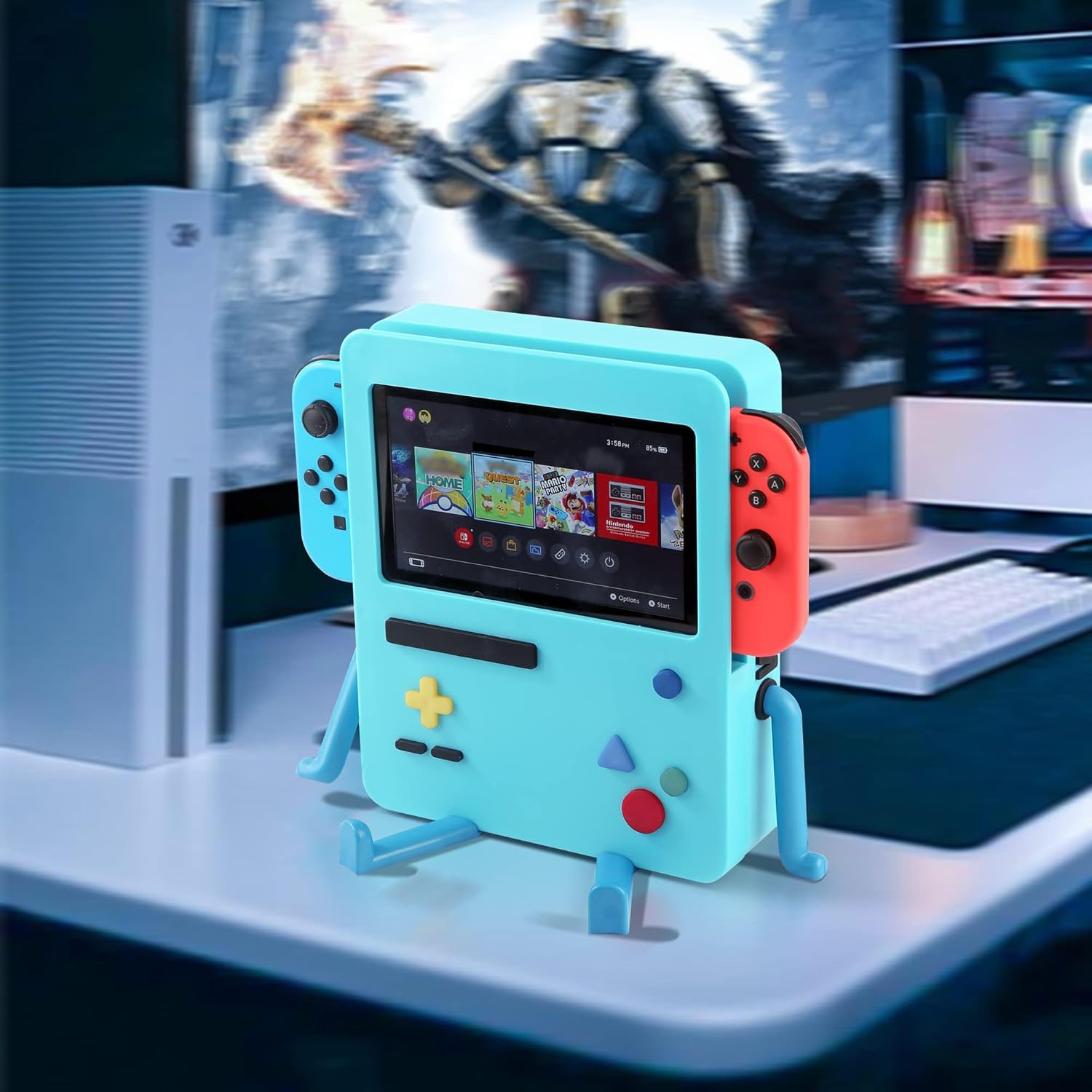 GRAPMKTG Charging Stand for Nintendo Switch Accessories Portable Dock Compatible for Nintendo Switch OLED Cute Case Decor Gift Men Women Kids Blue [nintendo_switch]