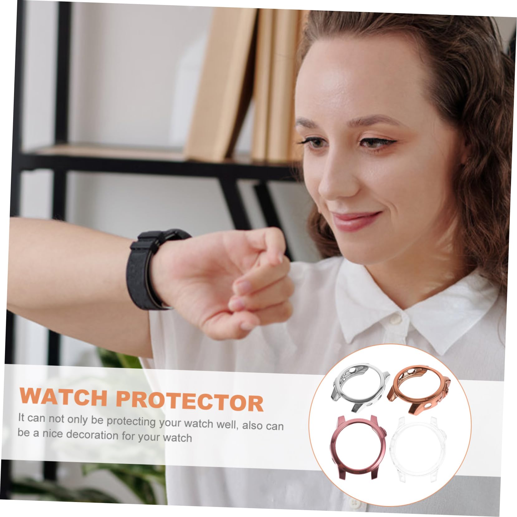 Mikikit 16pièces Coque De TPU pour Montre De Transparent Doré Écran Détachable Antirayures Et Pratique
