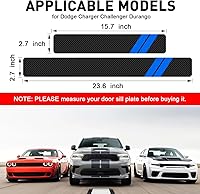 Vista 2 de Protector de Umbral de Puerta para Dodge Charger Challenger Durango Accesorios Protector de Entrada de Puerta de Automóvil con Raspador de Plástico