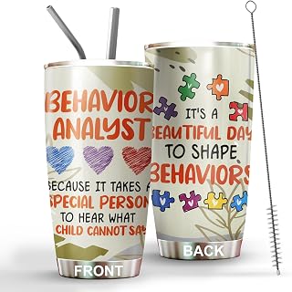 Behavior Analyst Tumbler Stainless Steel 20oz, Behavior Analyst Appreciation Gifts For Birthday Christmas, Behavior Analysis Day Gifts For Women Men, BCBA ABA Specialist Coffee Cup