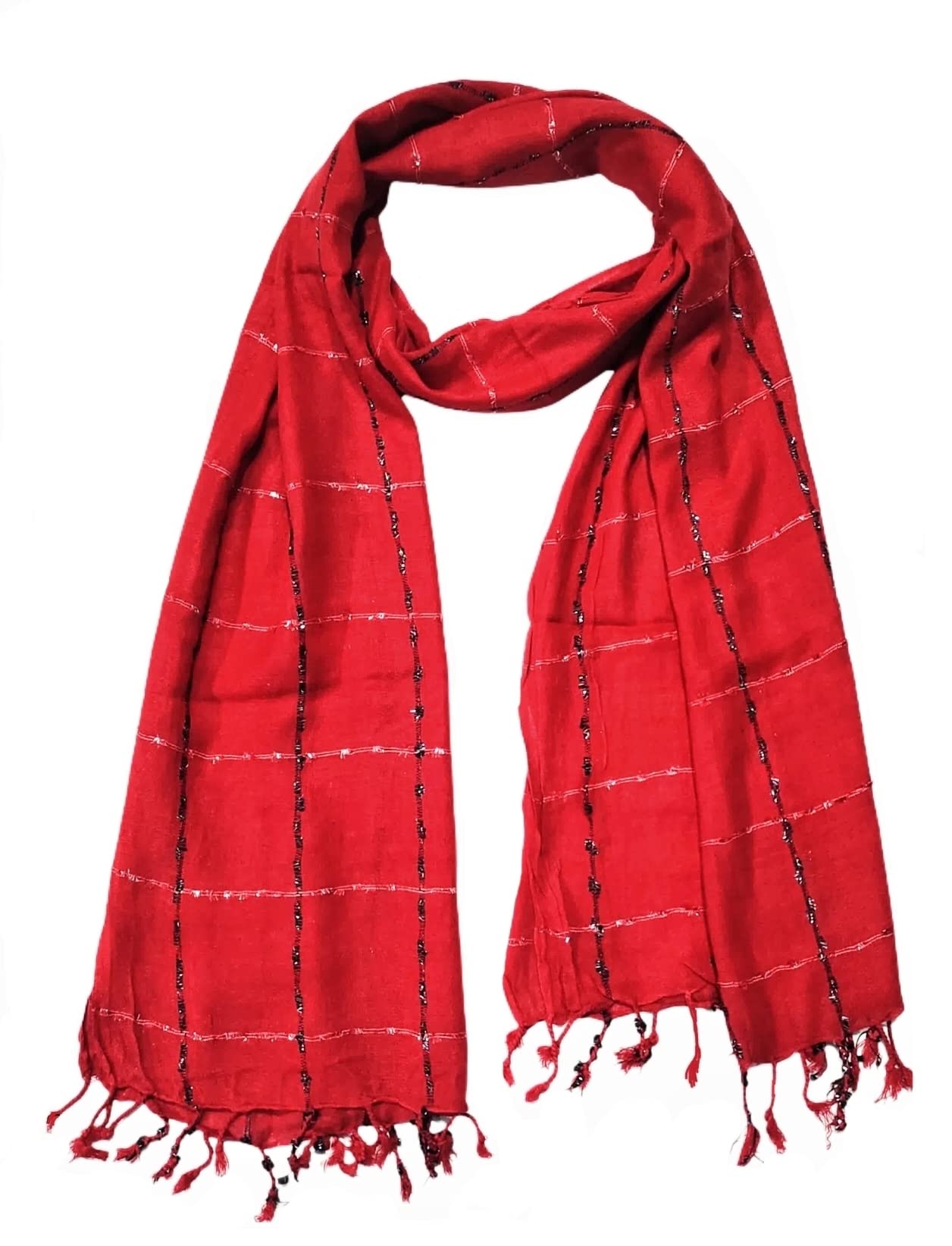SABA Women And Girl's Fancy Viscose Jhanda Checked Scarves, Scarf, Stole-image-42