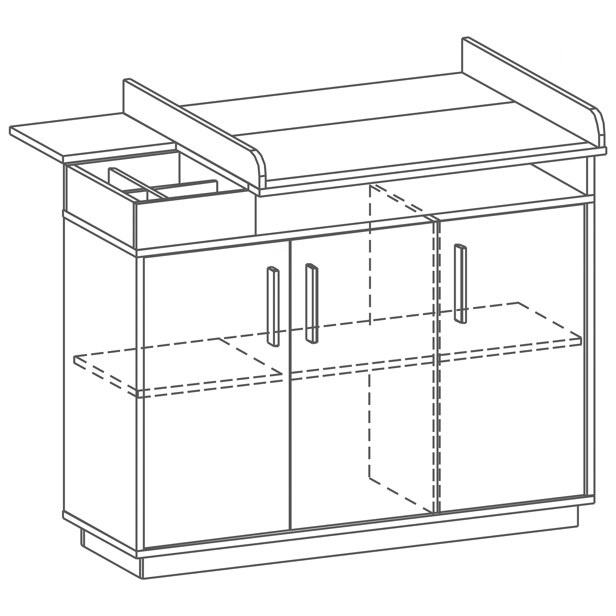 roba Chambre Bébé Complète Olaf - Lit Évolutif 70 x 140 cm + Commode à Langer + Armoire à 3 Portes - Blanc / Décor Bois