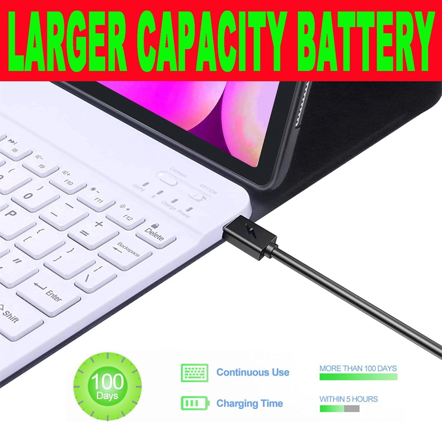 Keyboard Case for Samsung Galaxy Tab S10 FE / S10 Lite 10.9 Inches, S7/ S8/ S9/ S9 FE 11" Smart Backlit Case Keyboard with Pen Holder (Sky Blue)