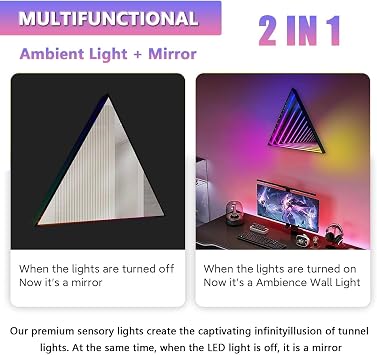 Infinity Mirror Light Infinite Dodecahedron Cool Rgb Art Light Remote Control LED Tunnel Lamp, Multi Color Changing Light Hypercube Smart LED Color Changing Ambient Lighting,50cm/19.7