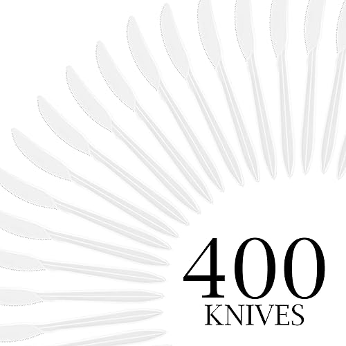 Miniatura 8 de PLASTICPRO Cubiertos 800 Cuchillos de plástico desechables blancos de peso medio