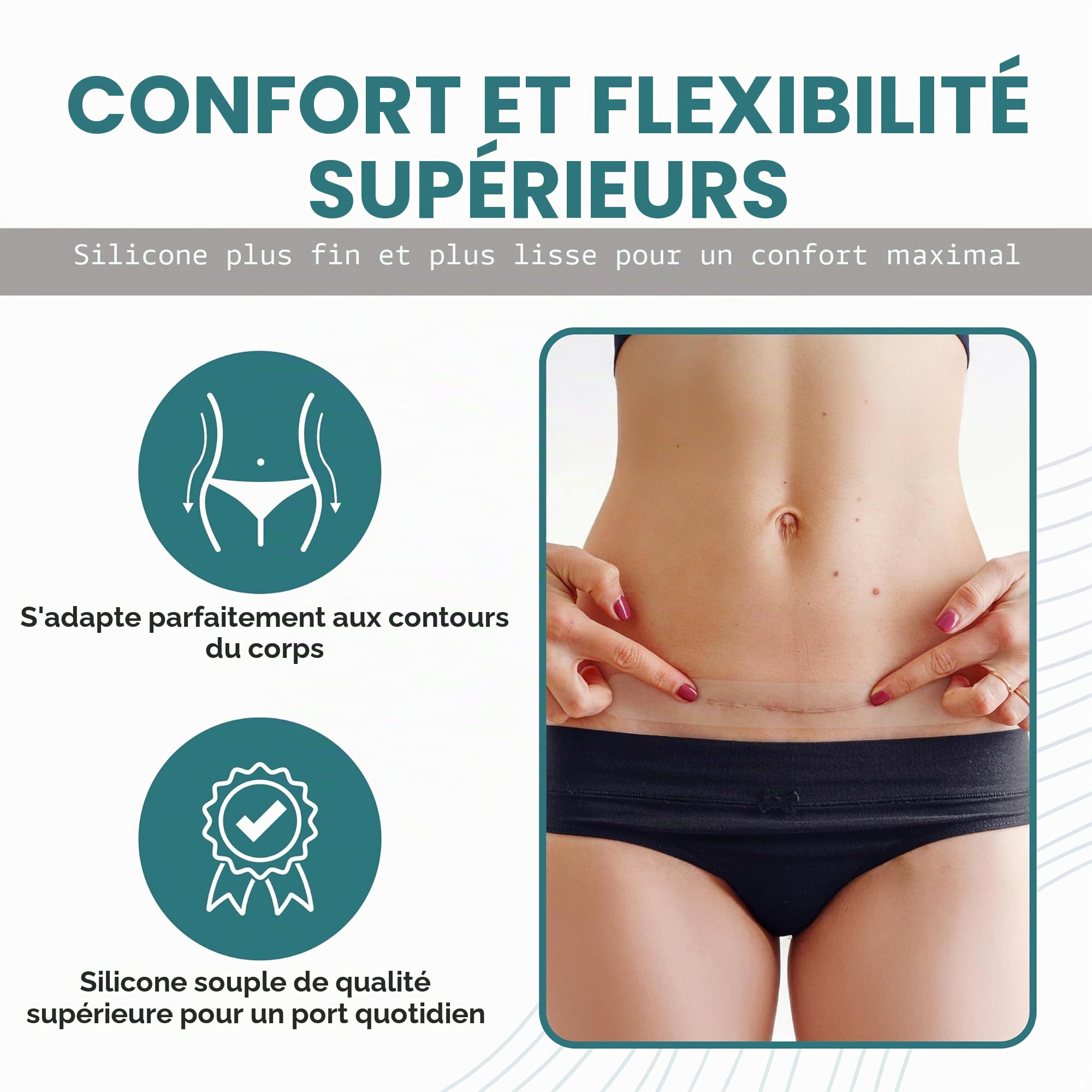 BIODERMIS - Film de traitement cicatrices | Silicone adhésif facile à découper | Réduit cicatrices après chirurgie | Transparent, 30x3,6cm, Silicone