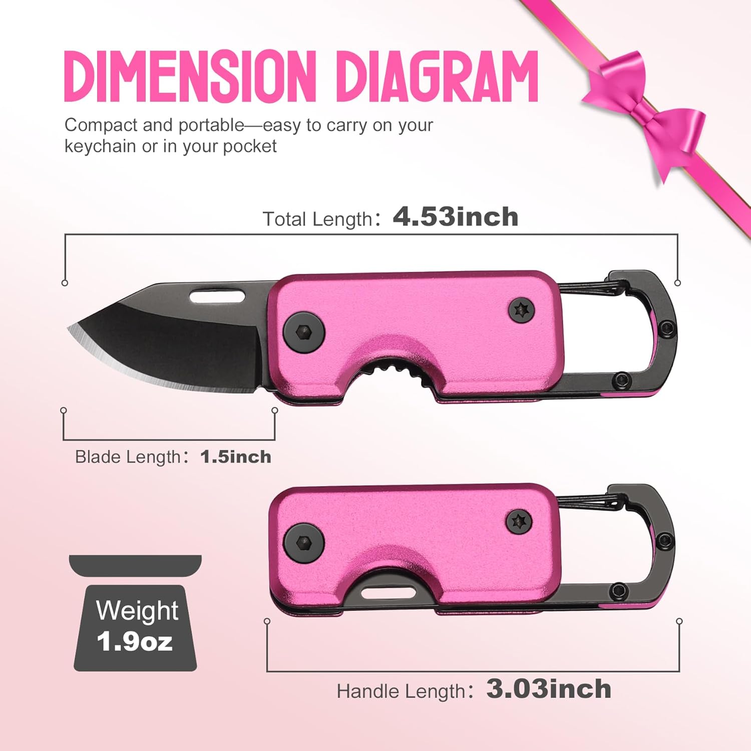 Stocking Stuffers for Women - Gifts for Women, Pocket Knife, Womens Stocking Stuffers, Keychain Gifts - Christmas Birthday Gift, Box Cutter - Edc Gadgets for Hiking, Camping, Fishing, Pink Knives