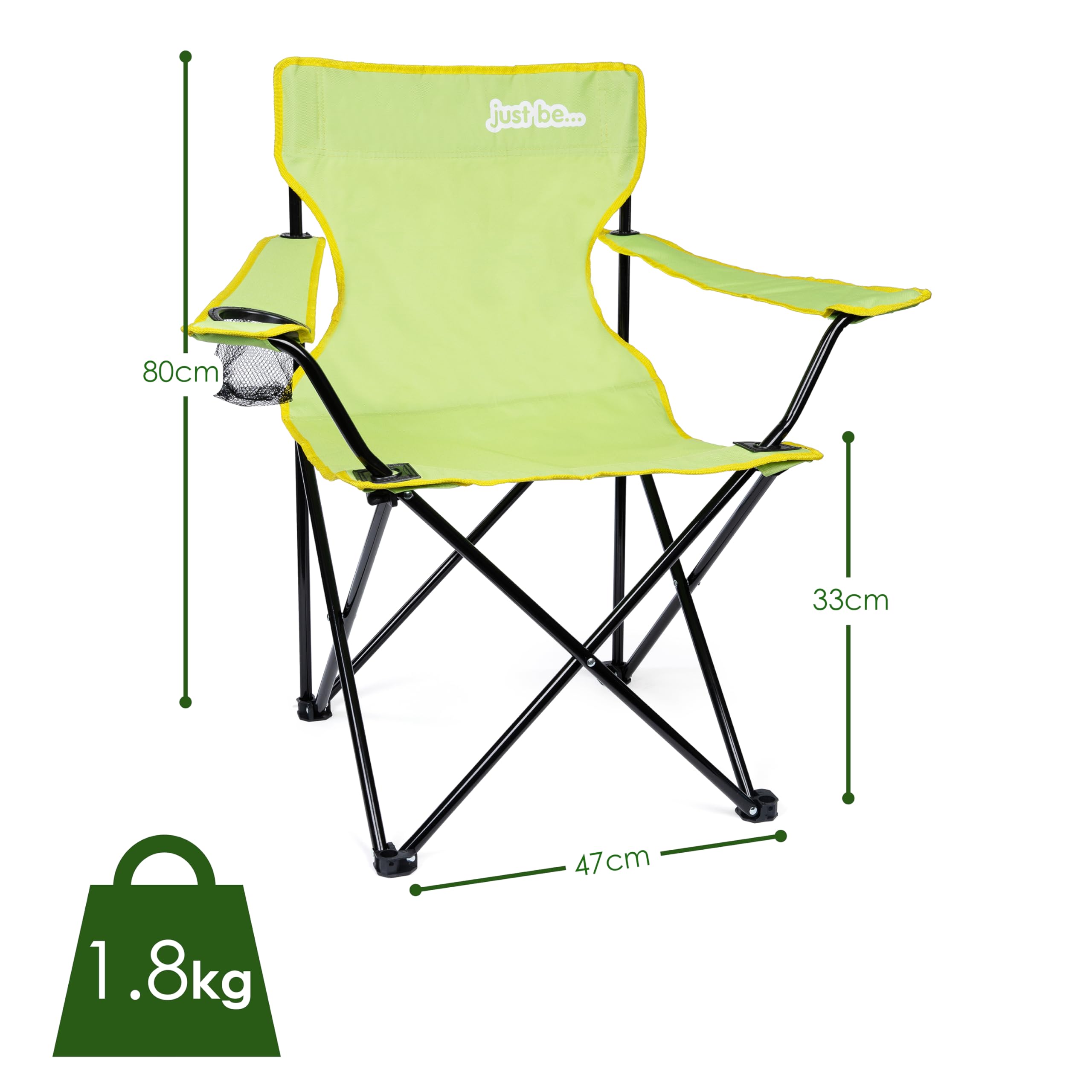 Sedia Pieghevole Campeggio Portatile Leggera con Porta Bottiglie e Braccioli