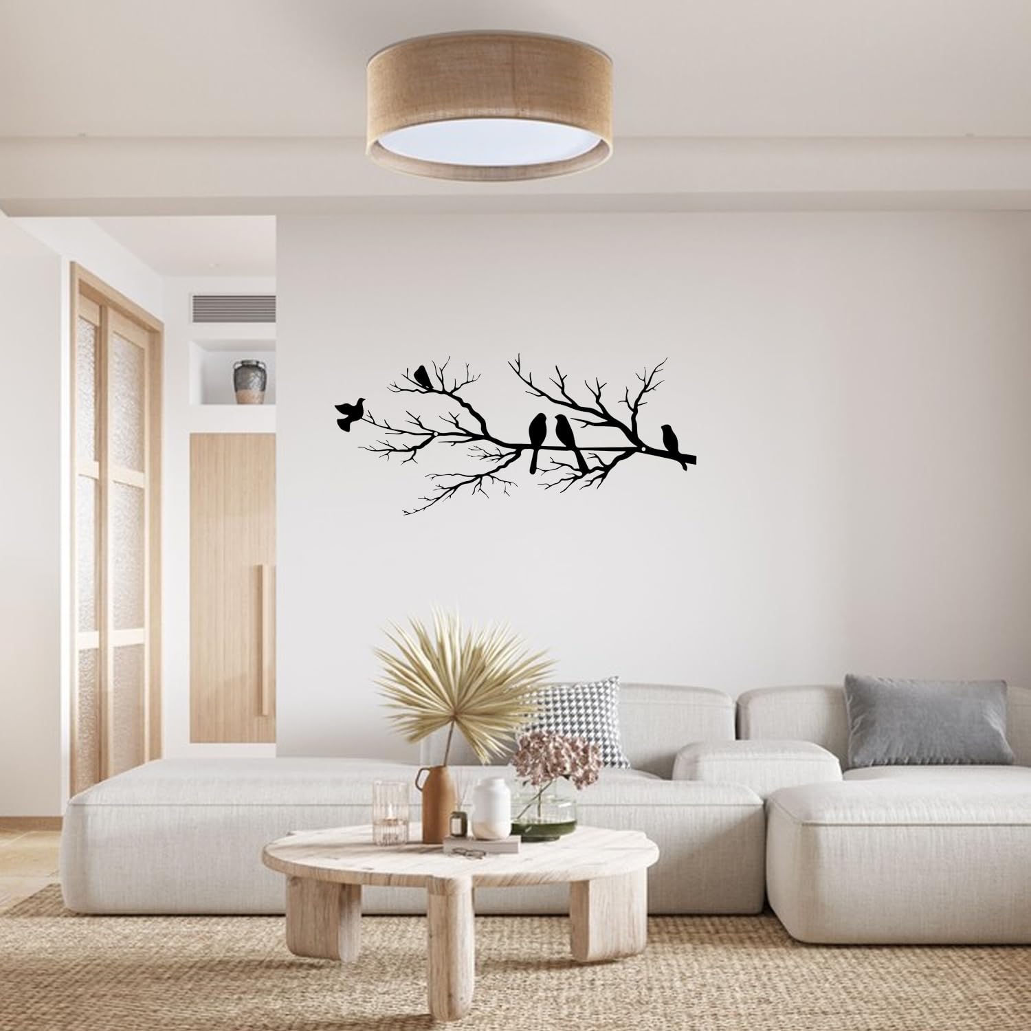 Decorazione murale a forma di uccello, decorazione murale in ferro battuto vintage, 58x48 cm