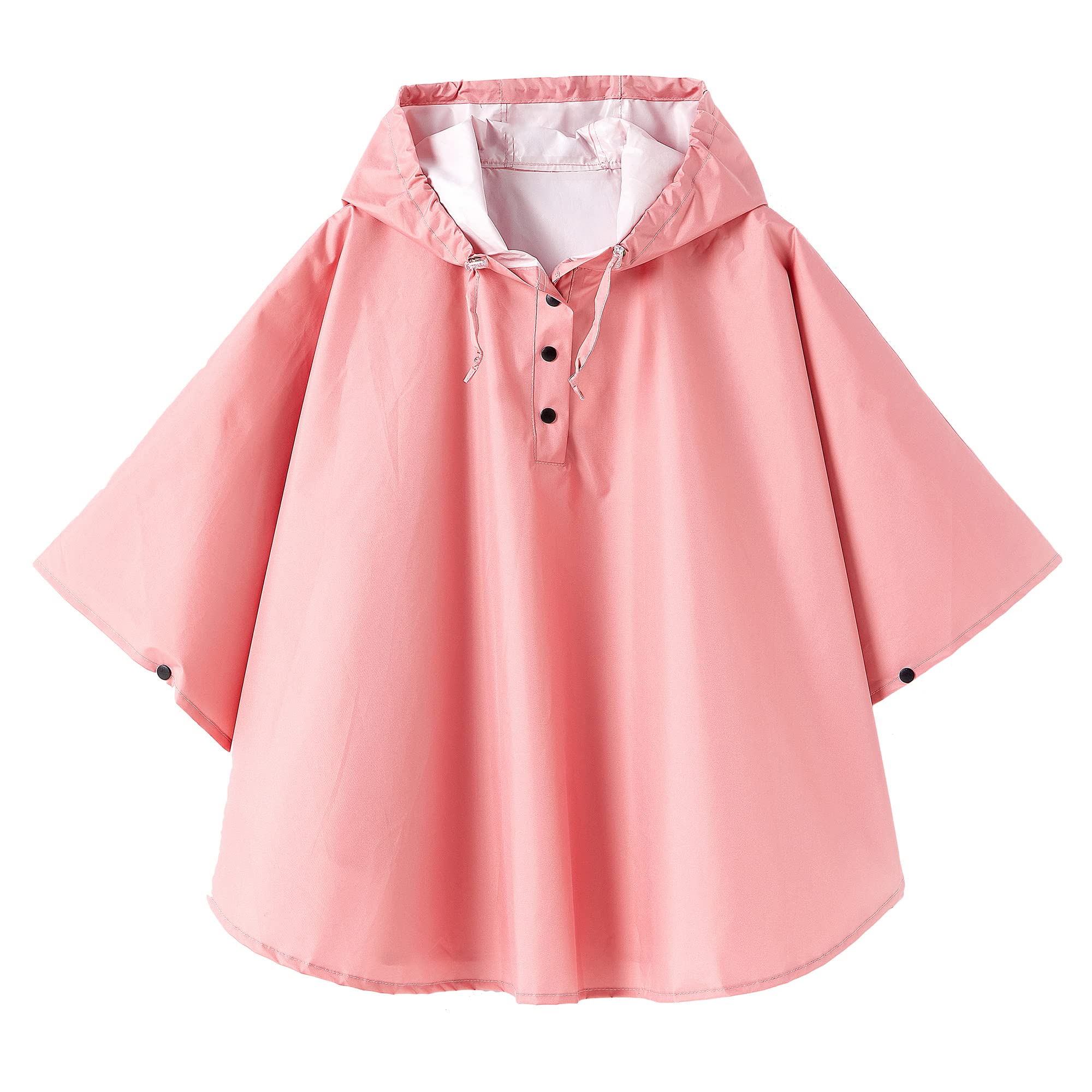QIKADO Poncho Antipioggia Bambino, Poncho Pioggia Bambina con Cappuccio e Bottoni Portatile