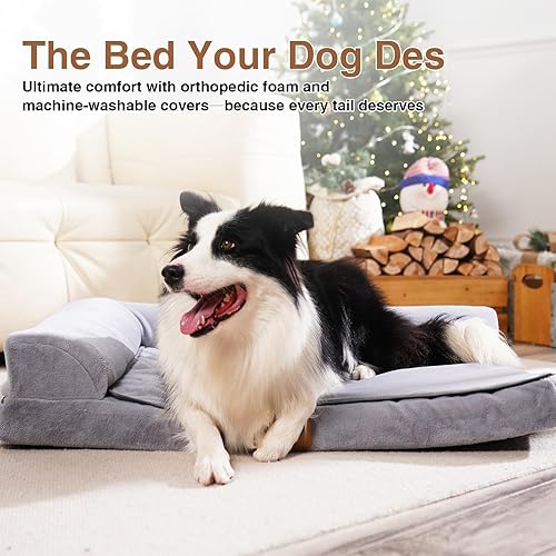 Miniatura 2 de Cama para perros de gran tamaño, sofá ortopédico para perros, cama para mascotas, cama impermeable de espuma viscoelástica, sofá cama grande para