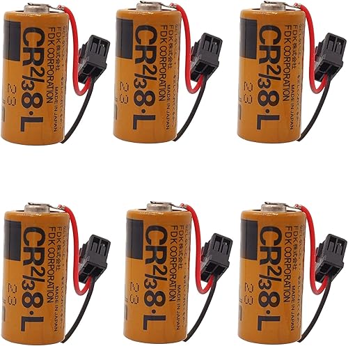 6 baterías CR23 8.L 3V 2000mAh compatibles con Fuji 23 8-L 3V batería de litio (equivalente ER1733) con enchufe negro
