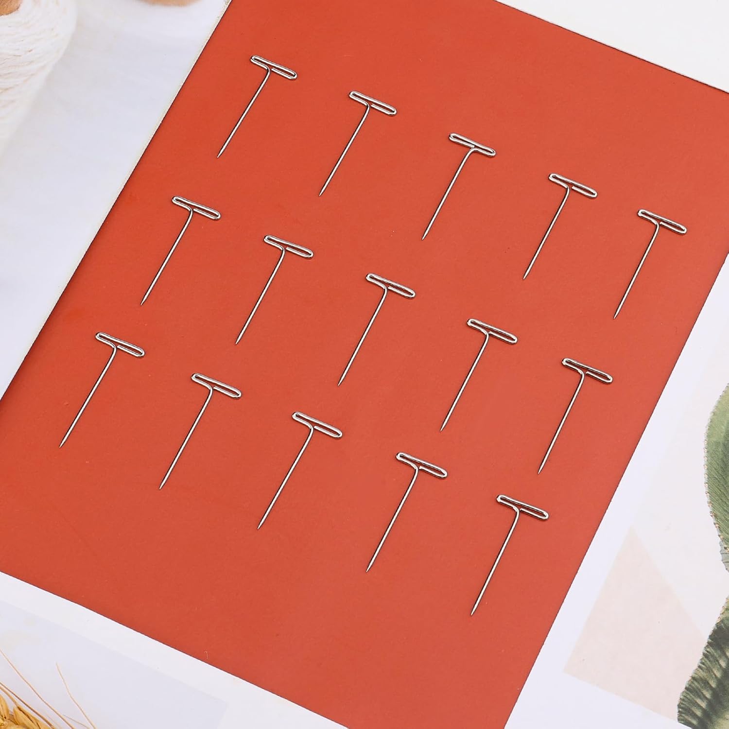 1000pcs Wig T Pins, 1 Inch Silver Sewing Pins Metal T Needle for Blocking Board Knitting Crochet Jewelry Wig Making Picture Hanging DIY Crafts Supplies