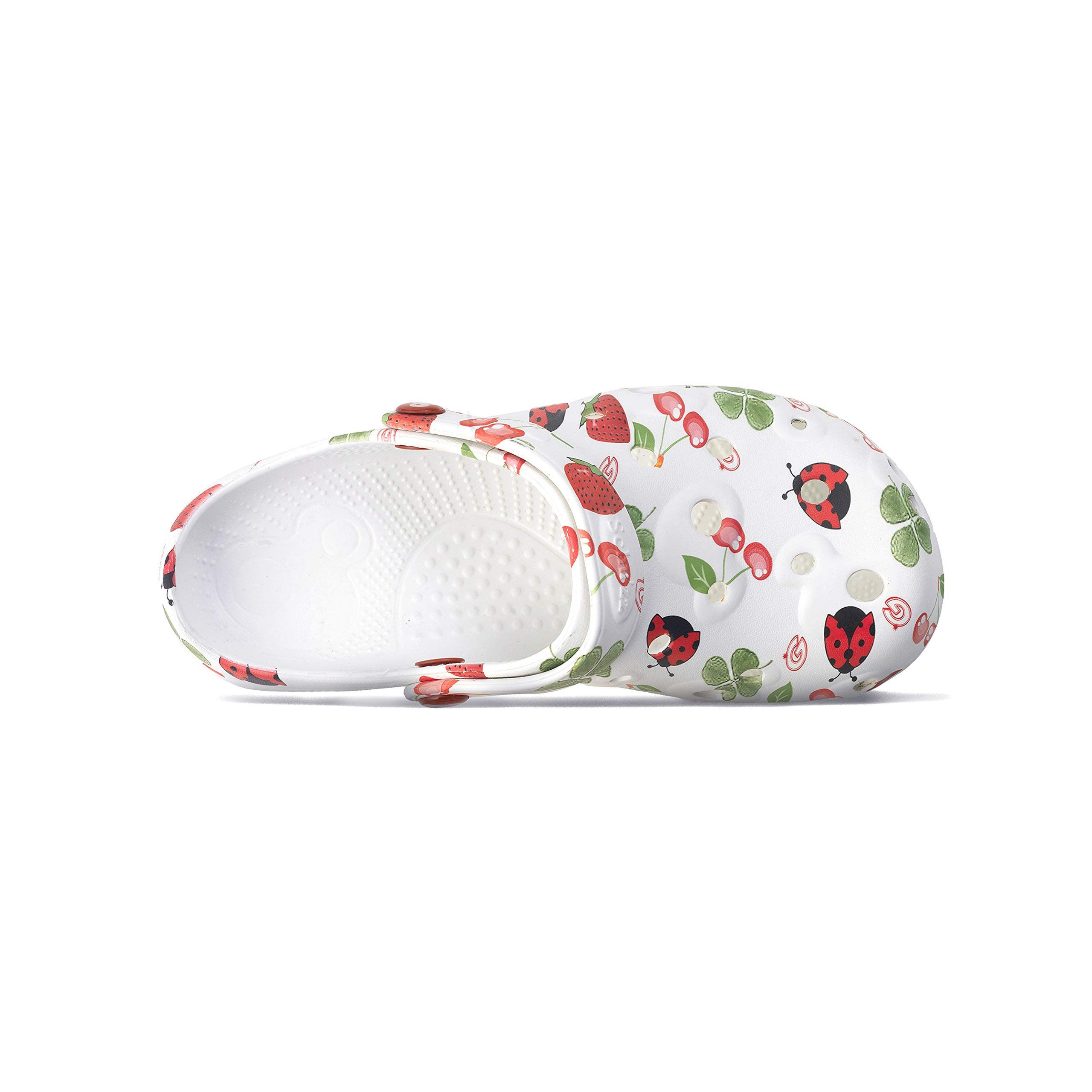 Zoccolo Donna Globule Libellula & Papillon - Infermiera ospedale, molto flessibile, super leggero, cordino pieghevole