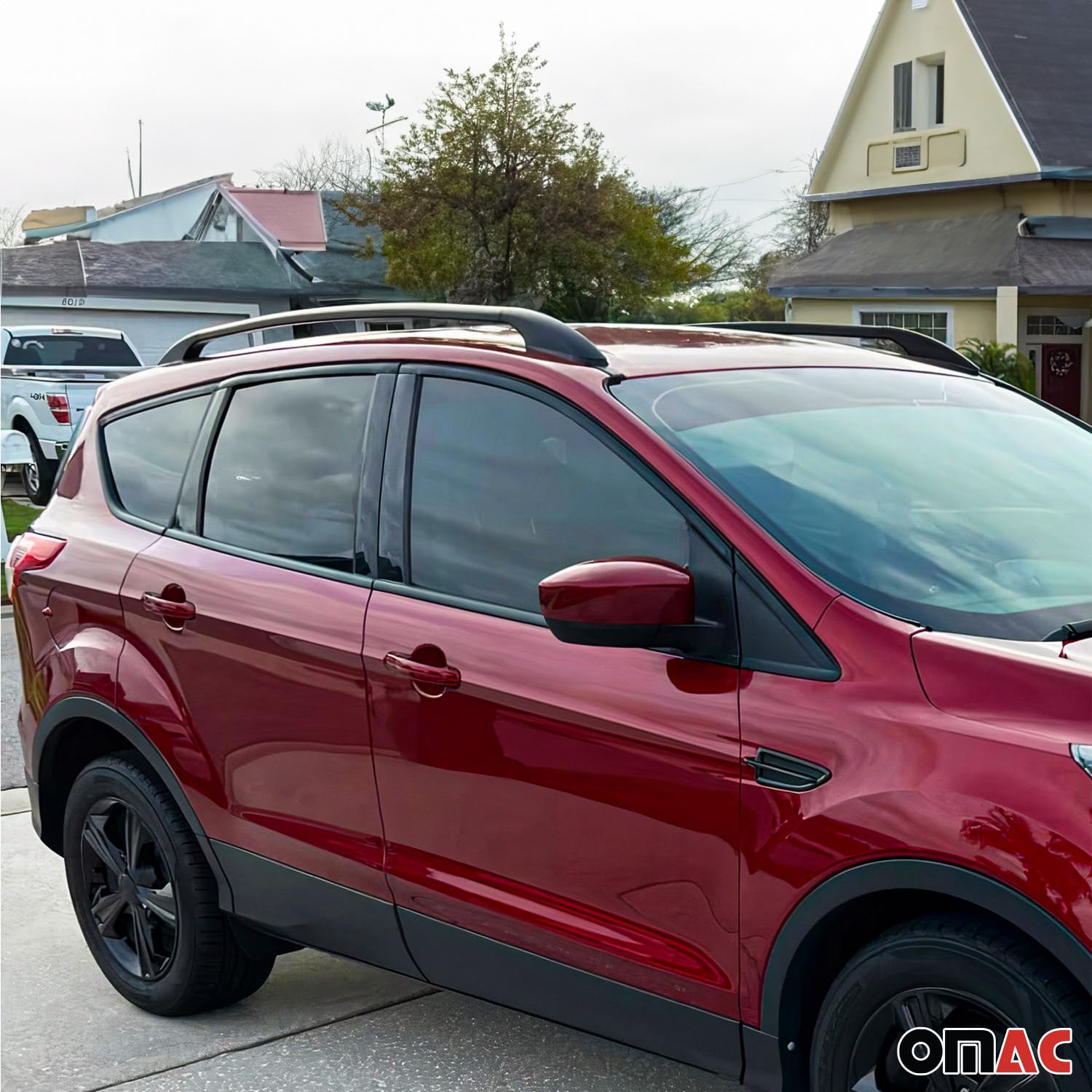 OMAC Dachreling Relingträger kompatibel mit Honda Jazz 2020-2025 5-Tür Aluminium Schwarz 2X