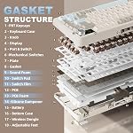 YUNZII B75 PRO MAX QMK/VIA Wireless Mechanical Keyboard,75% Layout with Screen and Knob,Custom Hot Swap Gasket, Creamy Switches,Bluetooth/Type-C/2.4G for Win/Mac (Beige, Cocoa Cream V2 Switch) | 75% Layout with Screen and Knob, Custom Hot Swap, Gaske