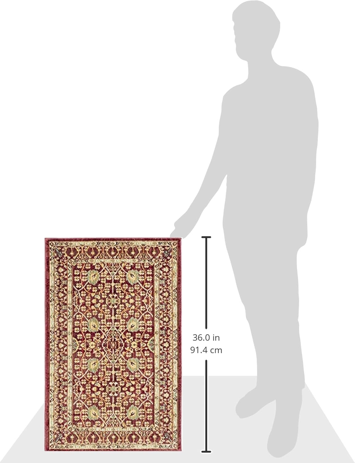 SAFAVIEH Valencia Collection Accent Rug - 2' x 3', Red & Red, Boho Chic Distressed Design, Non-Shedding & Easy Care, Ideal for High Traffic Areas in Entryway, Living Room, Bedroom (VAL120R)
