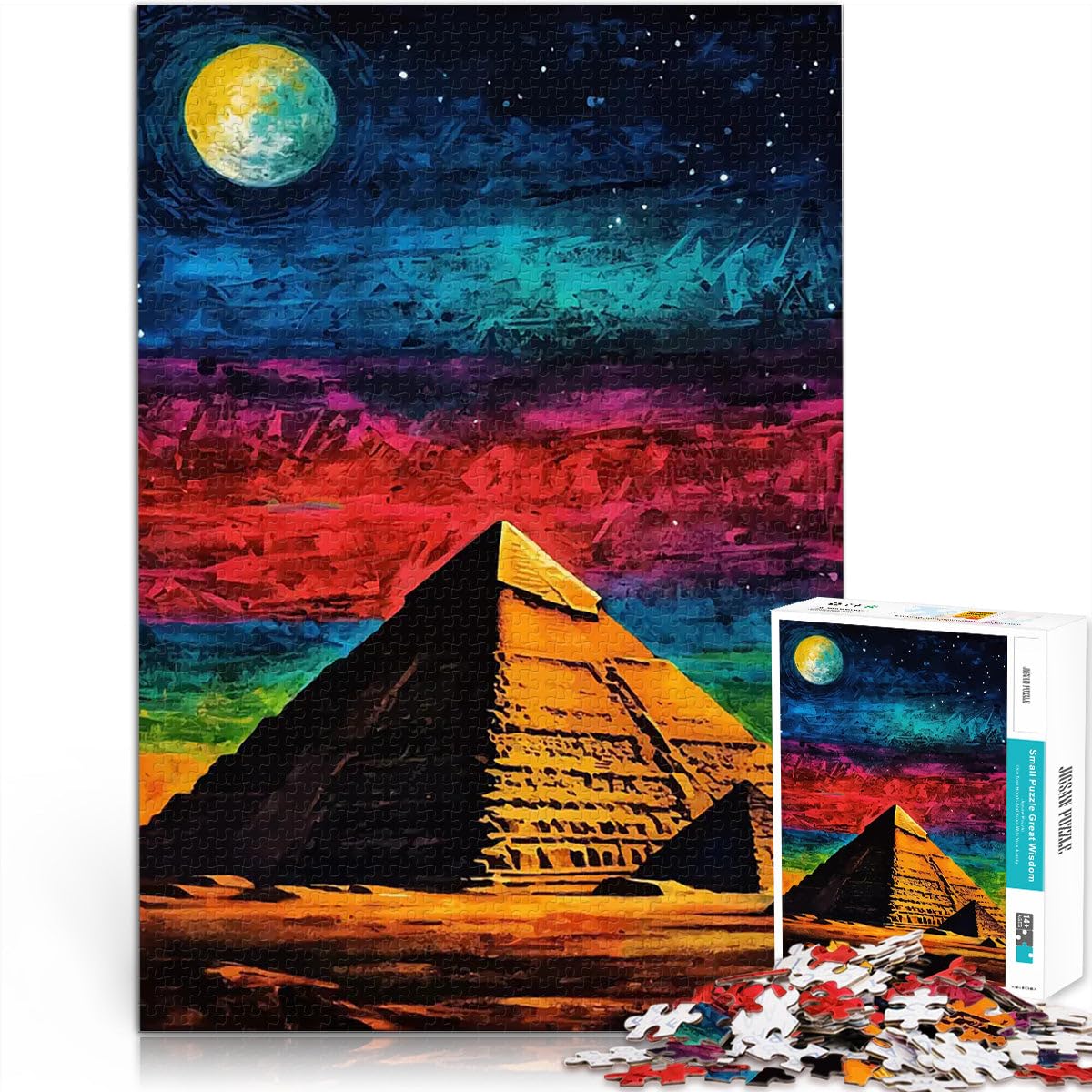 Pyramid Under Night Sky2000 Piece Jigsaws for teenagers Puzzle Family Game for and Wall Decoration Unique Birthday and Xmas Gifts 70x100cm — image 1
