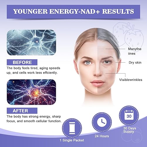 Miniatura 5 de Suplemento NAD Mezcla sinérgica de 1000 mg con ribósido de nicotinamida, PQQ y resveratrol - Suplemento antienvejecimiento premium para energía