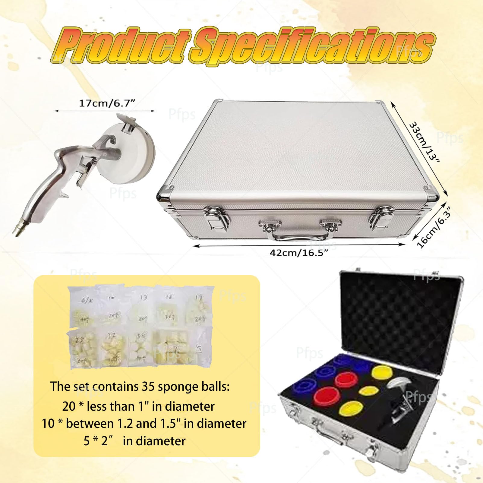 Kit Pistola pneumatica per la Pulizia di Tubi, pulitore Industriale ad Aria compressa per Tubi Flessibili con 9 ugelli, Strumento per la Manutenzione della Parete Interna
