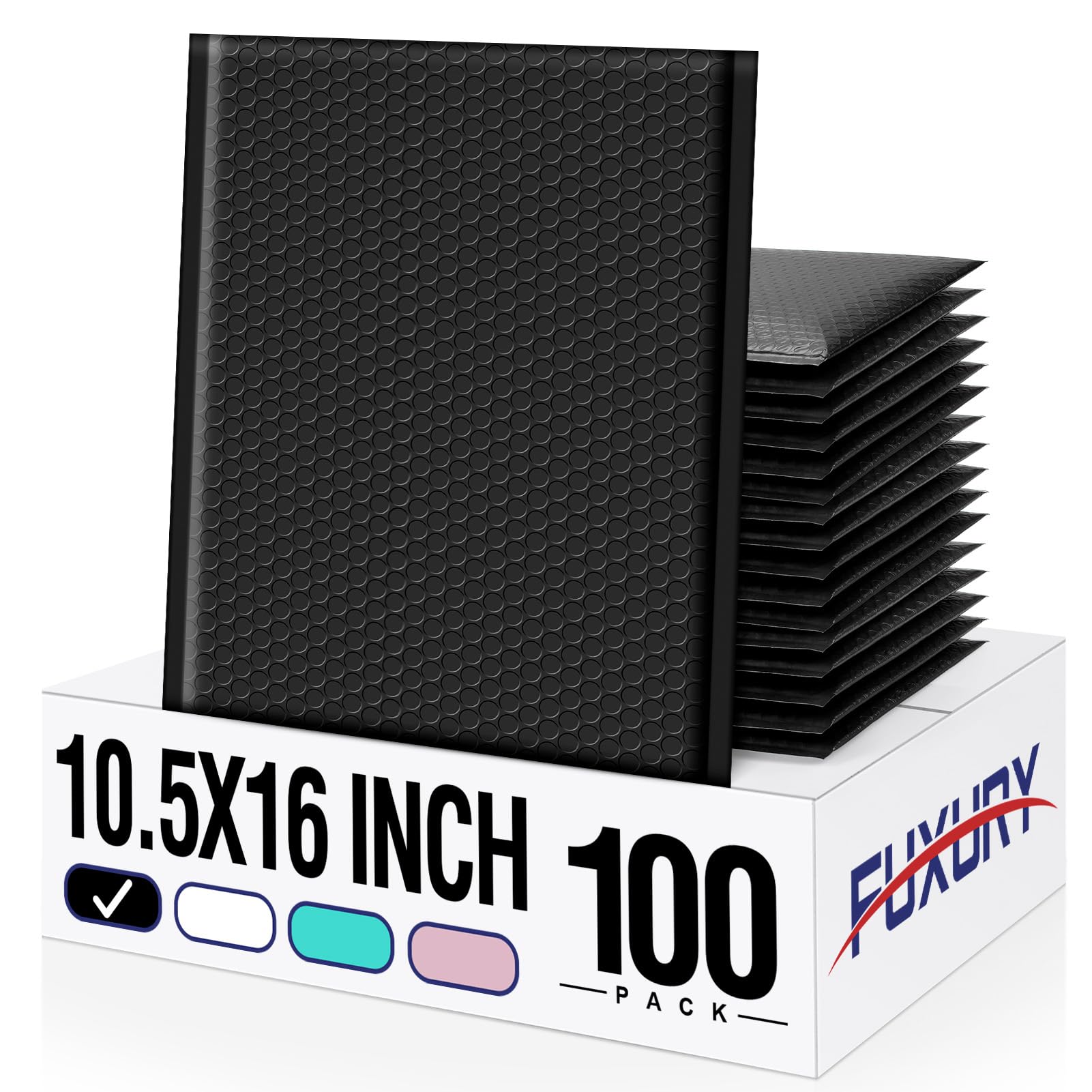 Fuxury 100 Pack Bubble Mailers Bulk 10.5x16", Self Seal Padded Envelopes