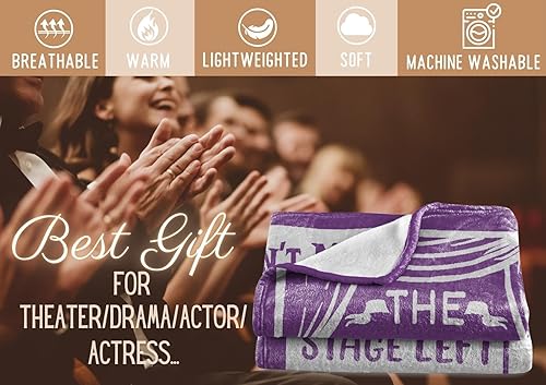 Miniatura 2 de Manta de regalo de teatro para niñas, mujeres, manta de franela de 50 x 65 pulgadas, regalos de cumpleaños para amantes del teatro, repetición de