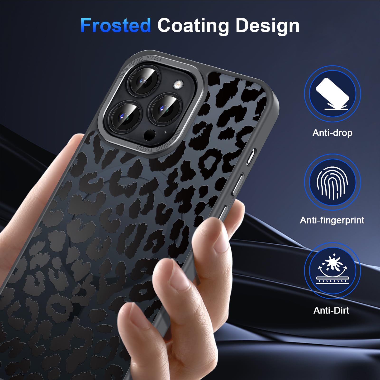 JETech Cover Magnetica per iPhone 13 Pro 6,1 Pollici Compatibile con MagSafe, Custodia Traslucida Opaca con Fotocamera Protezione Completa Posteriore Sottile Antiurto (Cielo Blu
