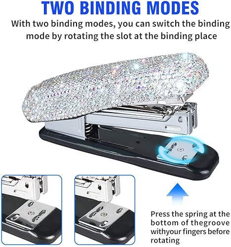 Miniatura 3 de Grapadora y dispensador de cinta y soporte para lápices, tarjetas de nombre de negocios, decorativas, brillantes, cristal, de lujo, hecho a mano,