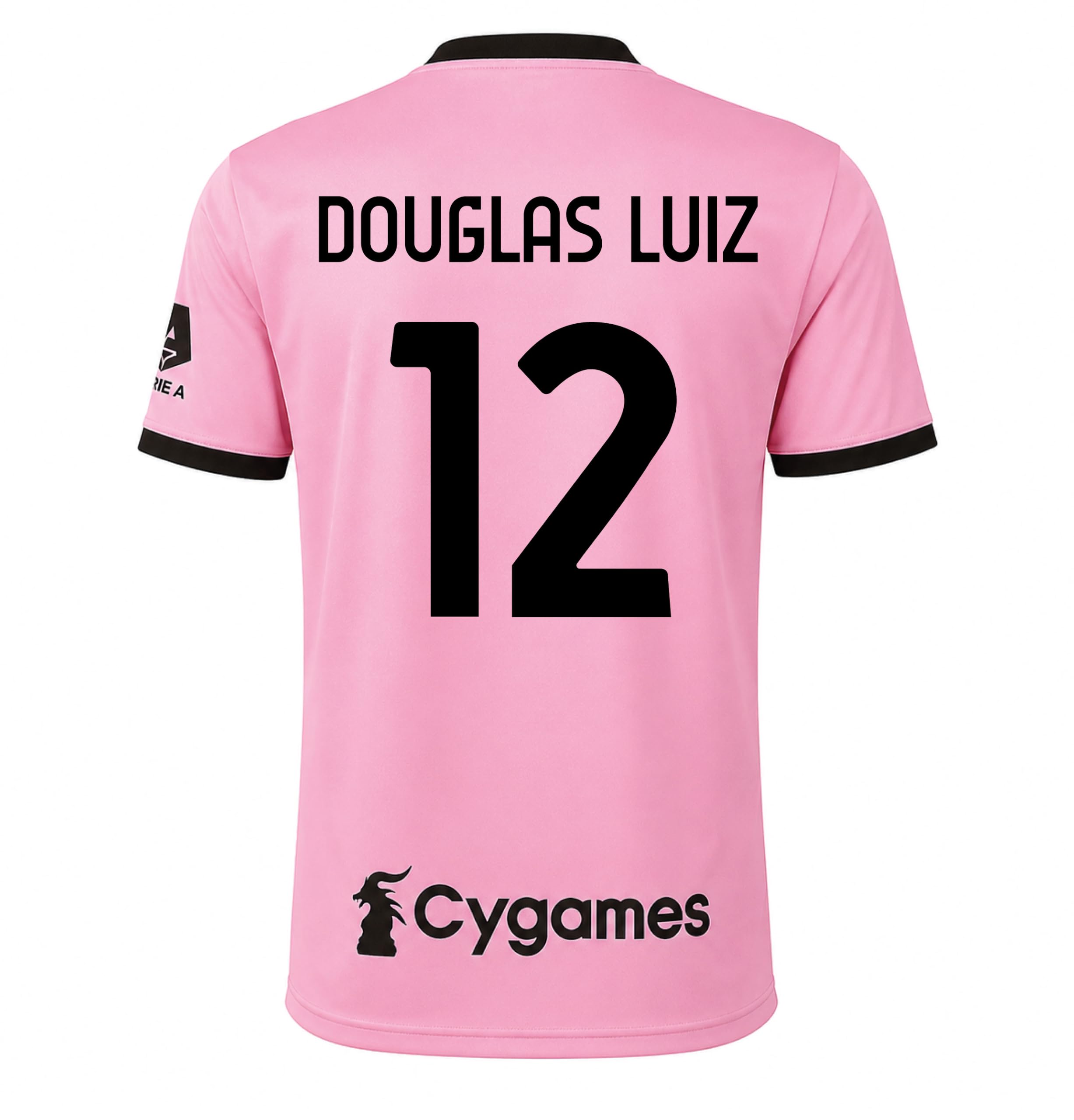 Maglia Rosa Douglas Luiz 12 Replica Ufficiale 2026-2027 Adulto e Bambino