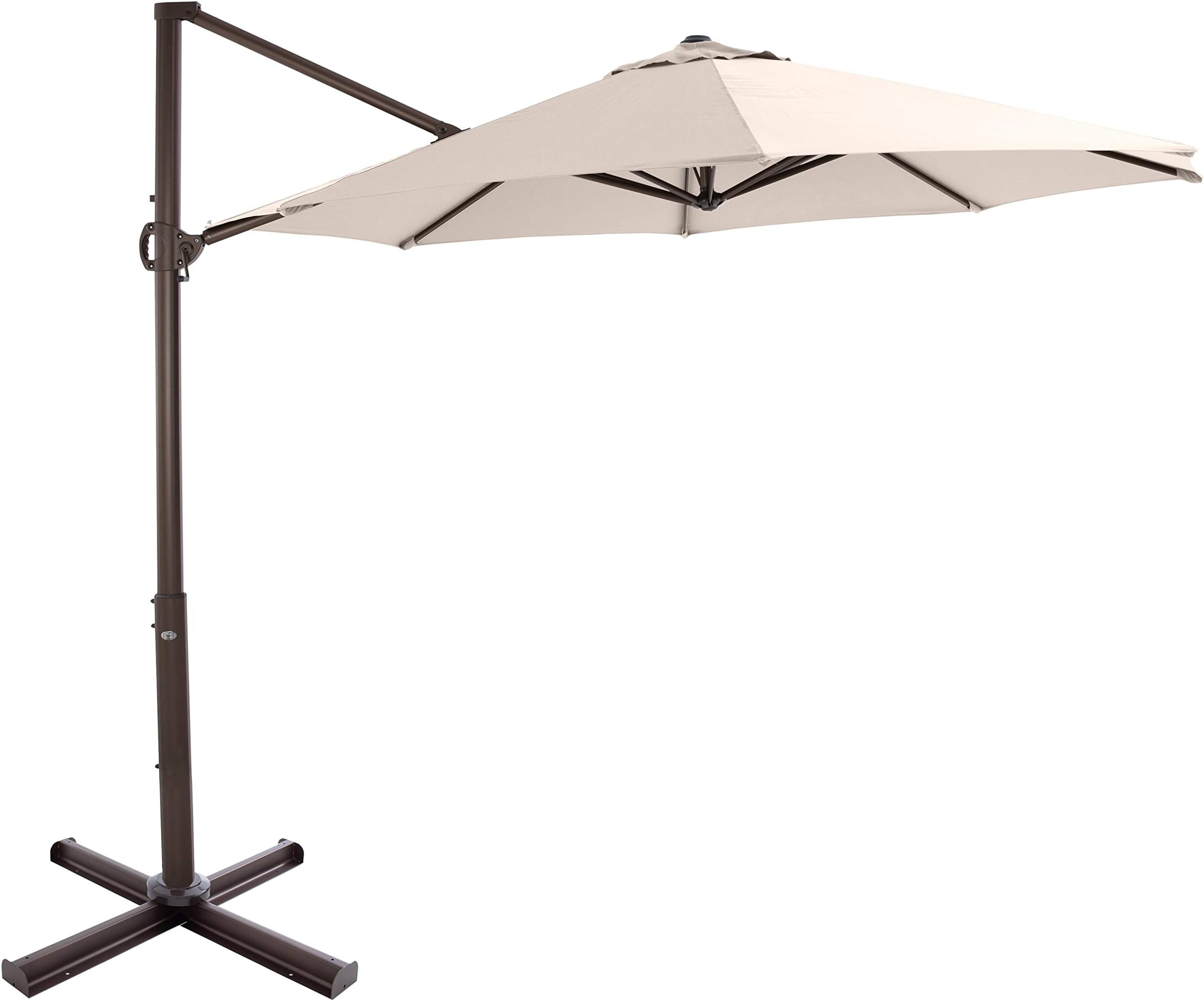 SORARA ROMA Basic Cantilever Overhanging Garden Umbrella | Sand | 3.3 m | Incl. Cross Base
