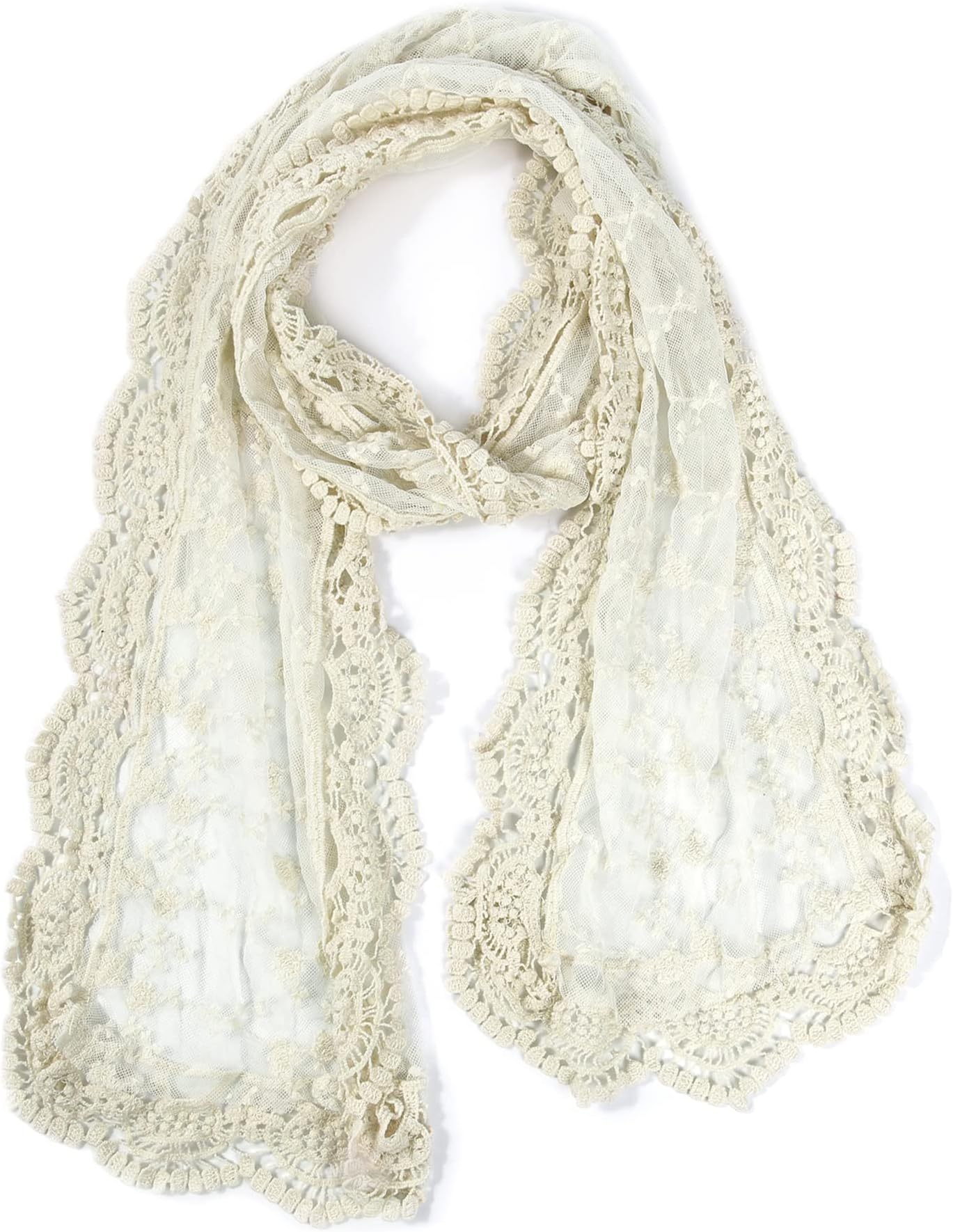 Stylish Scarves for Women Lightweight Fashion Lace Printed Wrap Scarfs Shawl for Dress