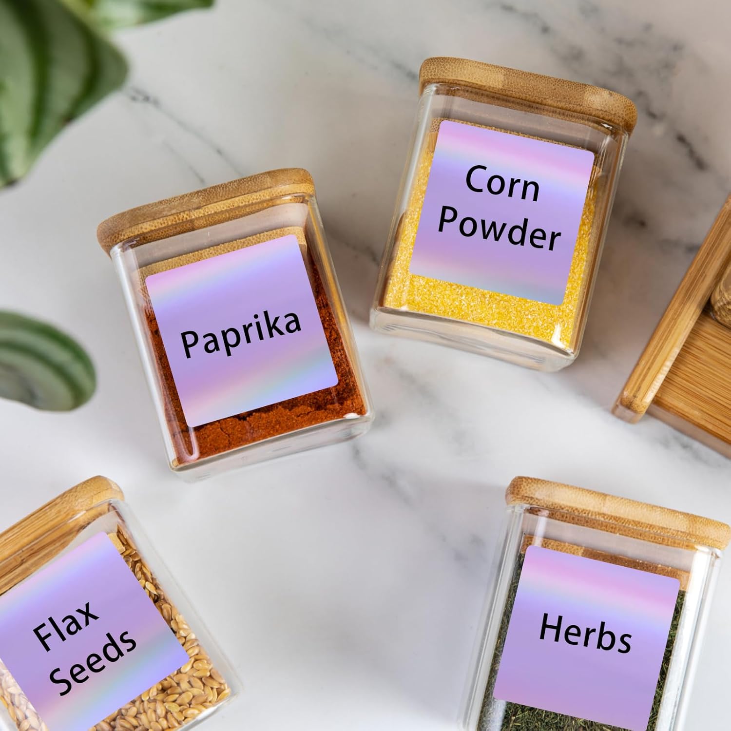 2" x 2" Square Thermal Labels Stickers, Holographic Thermal Stickers Labels, Self-Adhesive Glitter Direct Thermal Label for Small Business, DIY Design- Holographic Purple - Image 4