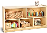 Wingyz 5-Section Wooden Montessori Bookshelf & Toy Storage Organizer Cabinet for Kids Room, Playroom, Nursery, Classroom