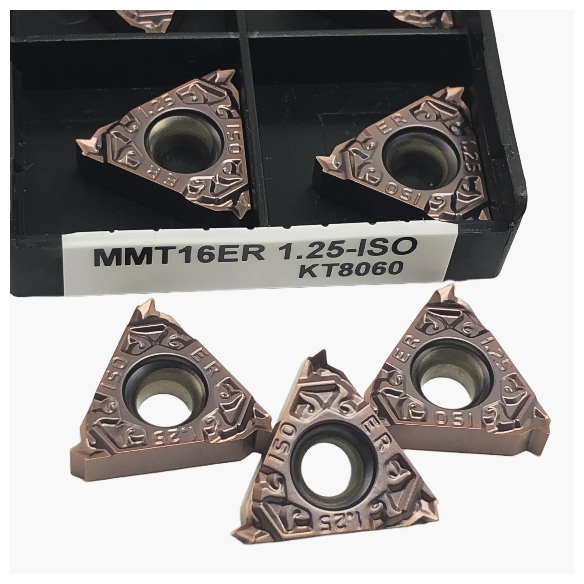 MMT16ER 1.25-ISO KT8060 plaquettes de filetage carbure pour tournage CNC, lot de 10