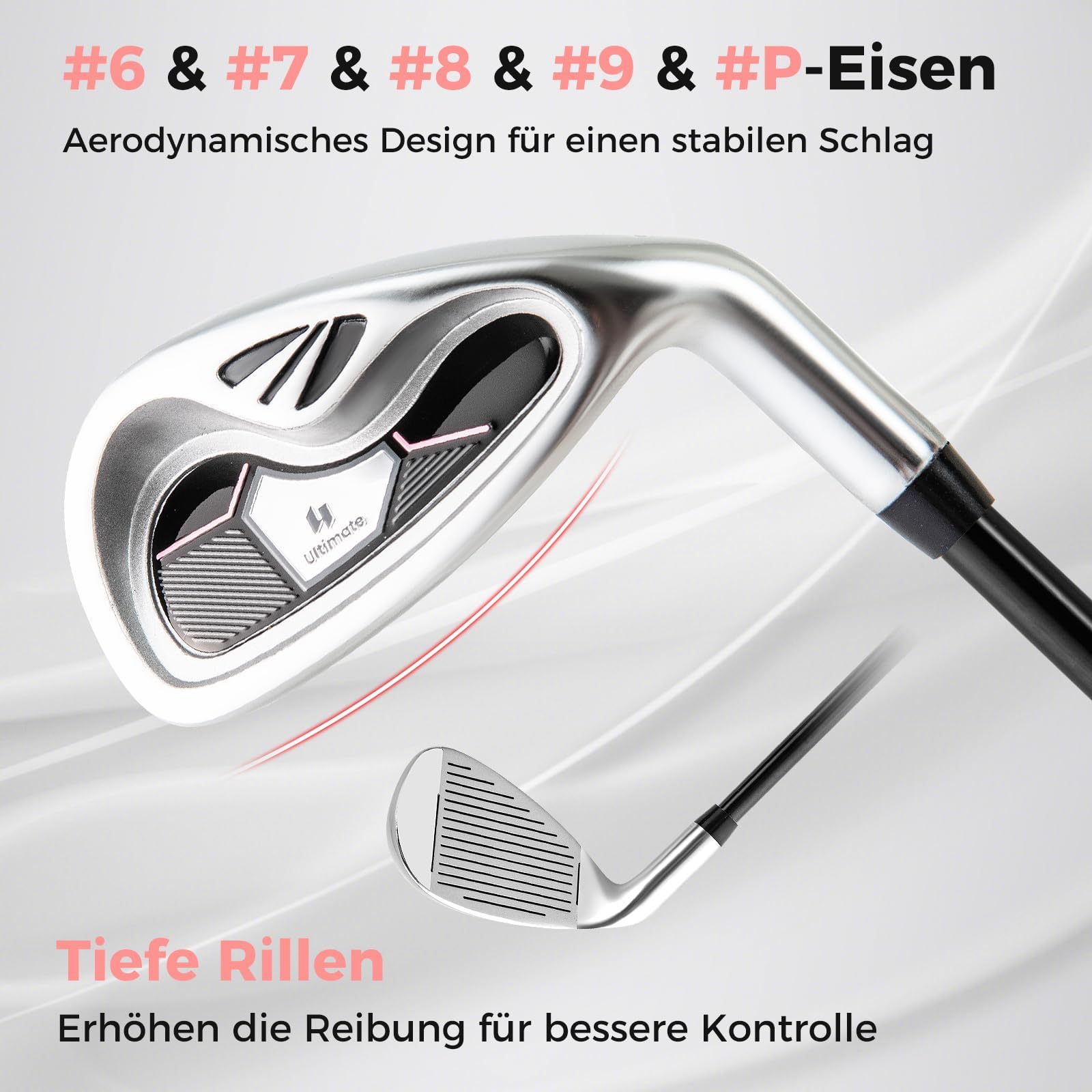 FANTASK Damen Golfschläger Set mit Regenhaube, 9/11 komplettes teilige Golfschläger Set mit 1 Driver & 3 Fairway & 4 Hybrid & 6/7/ 8/9/ P Eisen & Putter